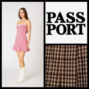 NWOT Gingham Milkmaid Mini Dress